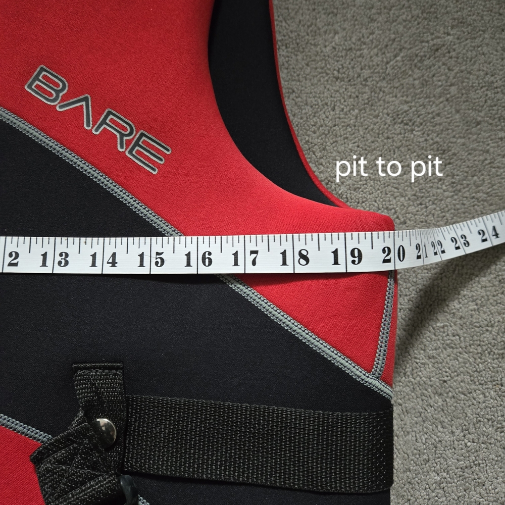 BARE Red and Black Neoprene Life Jacket with Front Zip Size US XL - Picture 6 of 8